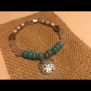 Quartz & Turquoise Sand dollar bracelet